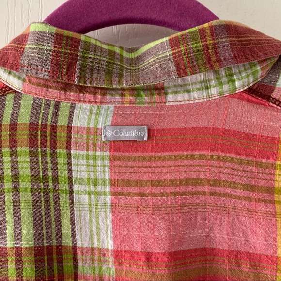 Columbia plaid button down long sleeve top - Picture 6 of 9